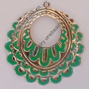 Iron Enamel Pendant. Fashion Jewelry findings. Lead-free. 47x52mm Sold by Bag