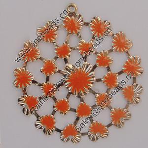 Iron Enamel Pendant. Fashion Jewelry findings. Lead-free. 62x57mm Sold by Bag