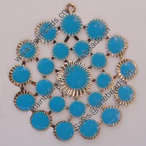 Iron Enamel Pendant. Fashion Jewelry findings. Lead-free. 63x59mm Sold by Bag