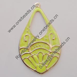 Iron Enamel Pendant. Fashion Jewelry findings. Lead-free. 49x27mm Sold by Bag