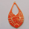 Iron Enamel Pendant. Fashion Jewelry findings. Lead-free. 49x27mm Sold by Bag