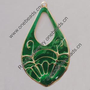 Iron Enamel Pendant. Fashion Jewelry findings. Lead-free. 49x27mm Sold by Bag