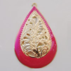 Iron Enamel Pendant. Fashion Jewelry findings. Lead-free. Teardrop 49x31mm Sold by Bag