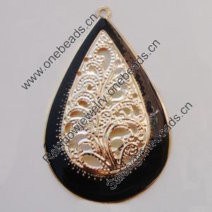 Iron Enamel Pendant. Fashion Jewelry findings. Lead-free. Teardrop 49x31mm Sold by Bag