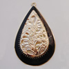 Iron Enamel Pendant. Fashion Jewelry findings. Lead-free. Teardrop 49x31mm Sold by Bag