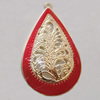 Iron Enamel Pendant. Fashion Jewelry findings. Lead-free. Teardrop 49x31mm Sold by Bag