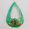 Iron Enamel Pendant. Fashion Jewelry findings. Lead-free. Teardrop 62x40mm Sold by Bag