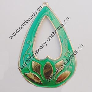 Iron Enamel Pendant. Fashion Jewelry findings. Lead-free. Teardrop 62x40mm Sold by Bag