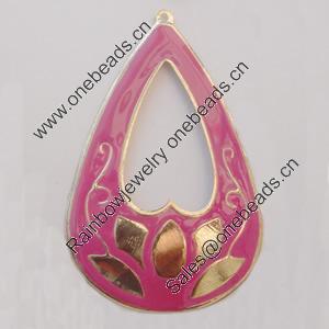 Iron Enamel Pendant. Fashion Jewelry findings. Lead-free. Teardrop 62x40mm Sold by Bag