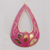 Iron Enamel Pendant. Fashion Jewelry findings. Lead-free. Teardrop 62x40mm Sold by Bag