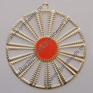 Iron Enamel Pendant. Fashion Jewelry findings. Lead-free. 60mm Sold by Bag