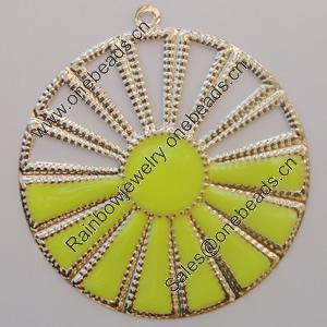 Iron Enamel Pendant. Fashion Jewelry findings. Lead-free. 60mm Sold by Bag