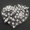 Zinc Alloy Pendant With Crystal Beads. Fashion Jewelry Findings. Lead-free. Heart 45x50mm Sold by PC
