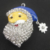 Zinc Alloy Christmas Pendant With Crystal Beads. Fashion Jewelry Findings. Lead-free. 63x39mm Sold by PC