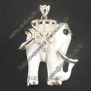 Zinc Alloy Pendant With Resin. Fashion jewelry findings. Animal 62x41mm Sold by PC