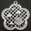 Zinc Alloy Pendant With Crystal Beads. Fashion Jewelry Findings. Lead-free. 37mm Sold by PC