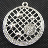 Zinc Alloy Pendant With Crystal Beads. Fashion Jewelry Findings. Lead-free. 33mm Sold by PC
