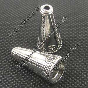 Zinc Alloy Cord End Caps. Fashion Jewelry findings. 25x12mm Sold by Bag