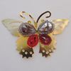 Iron Cabochons With Crystal Beads. Fashion jewelry findings. Lead-free. Animal 66x46mm Sold by Bag