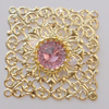 Iron Connector With Crystal Beads. Fashion jewelry findings. Lead-free. 38mm Sold by Bag