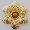 Iron Cabochons With Resin Beads. Fashion jewelry findings. Lead-free. Flower 54mm Sold by Bag