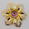 Iron Cabochons With Crystal Beads. Fashion jewelry findings. Lead-free. Flower 55mm Sold by Bag