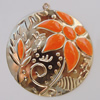 Iron Enamel Pendant. Fashion Jewelry findings. Lead-free. 60mm Sold by Bag