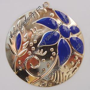 Iron Enamel Pendant. Fashion Jewelry findings. Lead-free. 60mm Sold by Bag