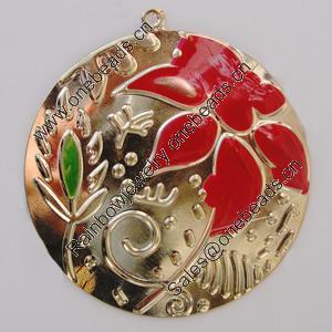 Iron Enamel Pendant. Fashion Jewelry findings. Lead-free. 60mm Sold by Bag