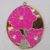 Iron Enamel Pendant. Fashion Jewelry findings. Lead-free. Flat oval 76x60mm Sold by Bag