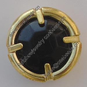 Iron Cabochons With Crystal Beads. Fashion jewelry findings. Lead-free. 15mm Sold by Bag