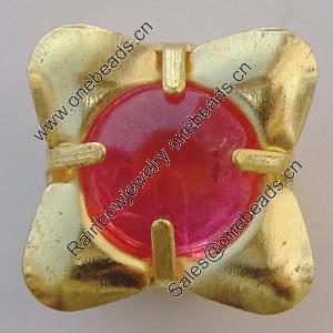 Iron Cabochons With Crystal Beads. Fashion jewelry findings. Lead-free. Flower 13mm Sold by Bag