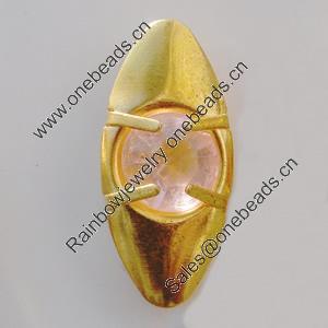 Iron Cabochons With Crystal Beads. Fashion jewelry findings. Lead-free. Horse Eye 24x11mm Sold by Bag