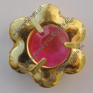 Iron Cabochons With Crystal Beads. Fashion jewelry findings. Lead-free. Flower 23mm Sold by Bag