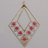 Iron Enamel Pendant. Fashion Jewelry findings. Lead-free. Diamond 77x52mm Sold by Bag