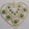 Iron Enamel Pendant. Fashion Jewelry findings. Lead-free. Heart 58x61mm Sold by Bag