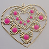 Iron Enamel Pendant. Fashion Jewelry findings. Lead-free. Heart 58x61mm Sold by Bag