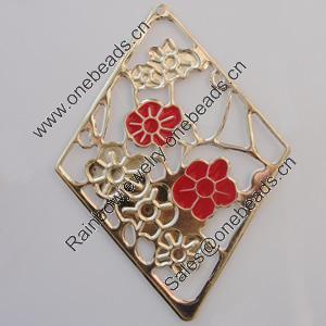 Iron Enamel Pendant. Fashion Jewelry findings. Lead-free. Diamond 78x57mm Sold by Bag