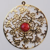 Iron Pendant With Resin Beads. Fashion Jewelry findings. Lead-free. 59mm Sold by Bag