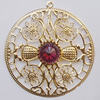 Iron Pendant With Crystal Beads. Fashion Jewelry findings. Lead-free. 63mm Sold by Bag