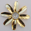 Iron Cabochons With Crystal Beads. Fashion jewelry findings. Lead-free. Flower 62mm Sold by Bag