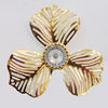 Iron Cabochons With Crystal Beads. Fashion jewelry findings. Lead-free. Flower 61mm Sold by Bag