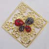 Iron Cabochons With Crystal Beads. Fashion jewelry findings. Lead-free. Diamond 81mm Sold by Bag
