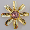 Iron Cabochons With Crystal Beads. Fashion jewelry findings. Lead-free. Flower 47mm Sold by Bag
