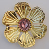 Iron Cabochons With Crystal Beads. Fashion jewelry findings. Lead-free. Flower 45mm Sold by Bag