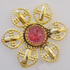 Iron Cabochons With Crystal Beads. Fashion jewelry findings. Lead-free. Flower 55mm Sold by Bag