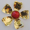 Iron Cabochons With Resin Beads. Fashion jewelry findings. Lead-free. Flower 52mm Sold by Bag