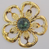 Iron Cabochons With Crystal Beads. Fashion jewelry findings. Lead-free. Flower 52mm Sold by Bag