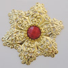 Iron Cabochons With Resin Beads. Fashion jewelry findings. Lead-free. Flower 54mm Sold by Bag