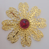Iron Cabochons With Crystal Beads. Fashion jewelry findings. Lead-free. Flower 64mm Sold by Bag